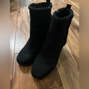 Black Faux Suede ankle boots size 8
